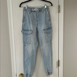 Light Blue Vintage Wash Jogger Jeans